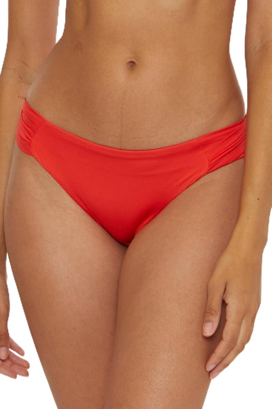 Trina Turk Tab Side Flame Red Orange Hipster Bikini Swimsuit Bottoms Size 4